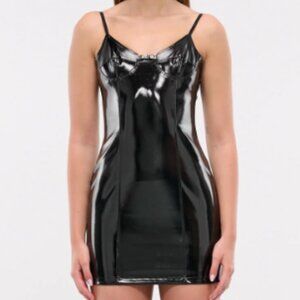 Blue marine faux leather dress size: 4